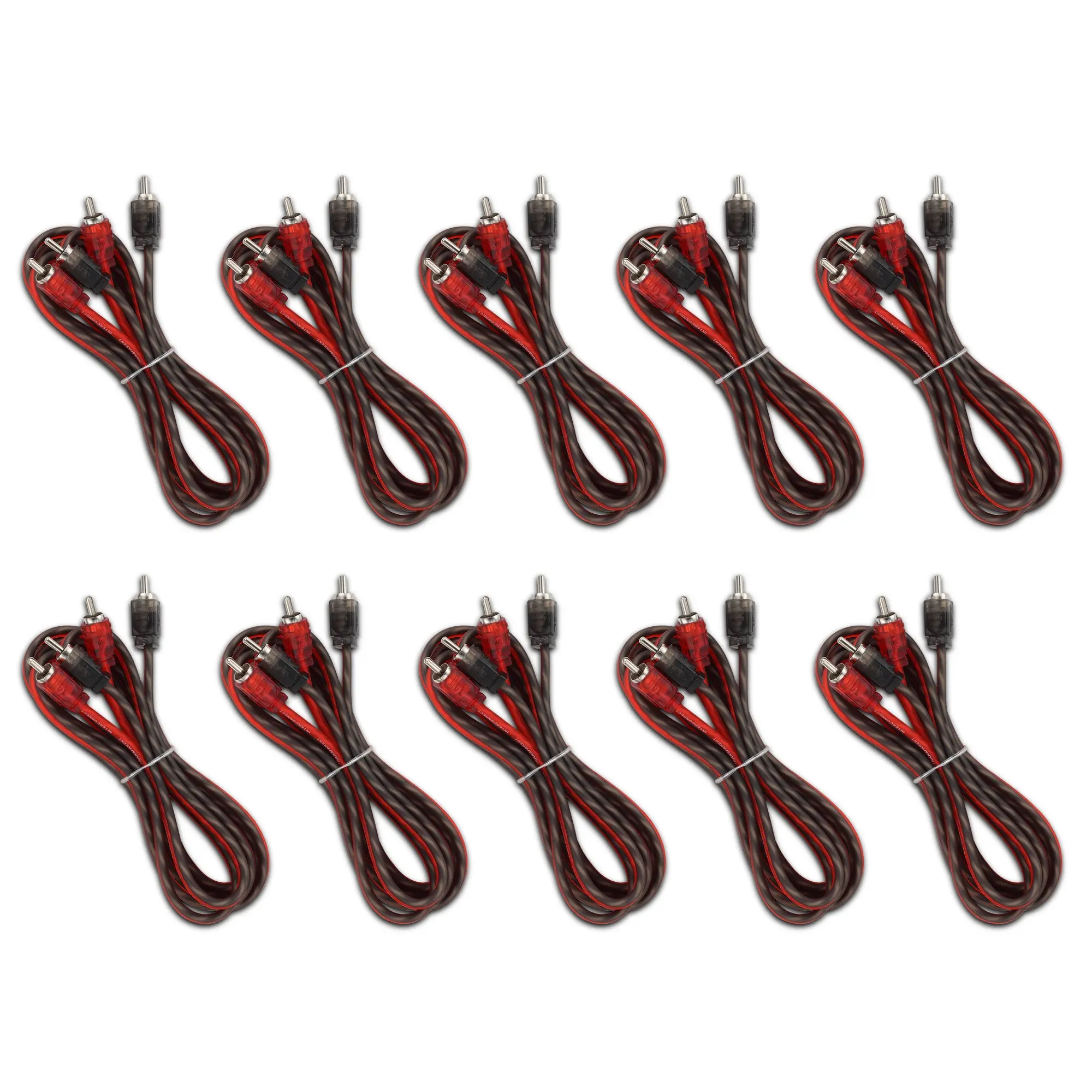 6 ft Ultra Flex 100% OFC RCA Cable Wire – 10-Pack (RCA-6FT.10PK)