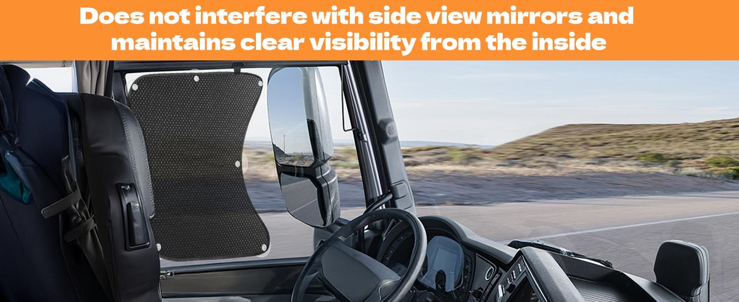 2pcs Semi Truck Side Window Sun Shade for Freightliner Volvo VNL International Trucks RV,Interior UV Protection Truck Side Window Shade semi Trucks Accessories Keep Your car Cool