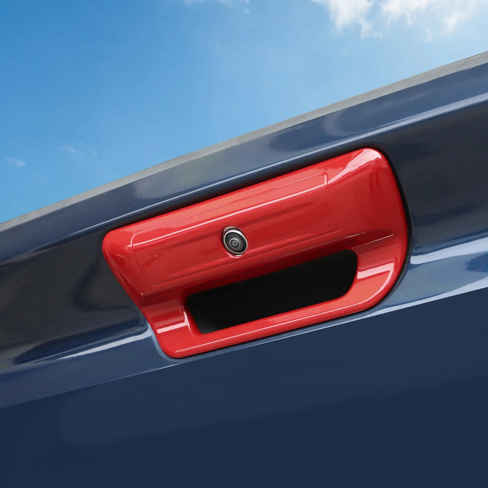 Chrome Tailgate Handle Cover Trim for 2018+ Dodge Ram Trucks - Red Automotive Adhesive Vinyl Rear Side Decal, Car Exterior Accessory, Summervibes Vehicle Decoration