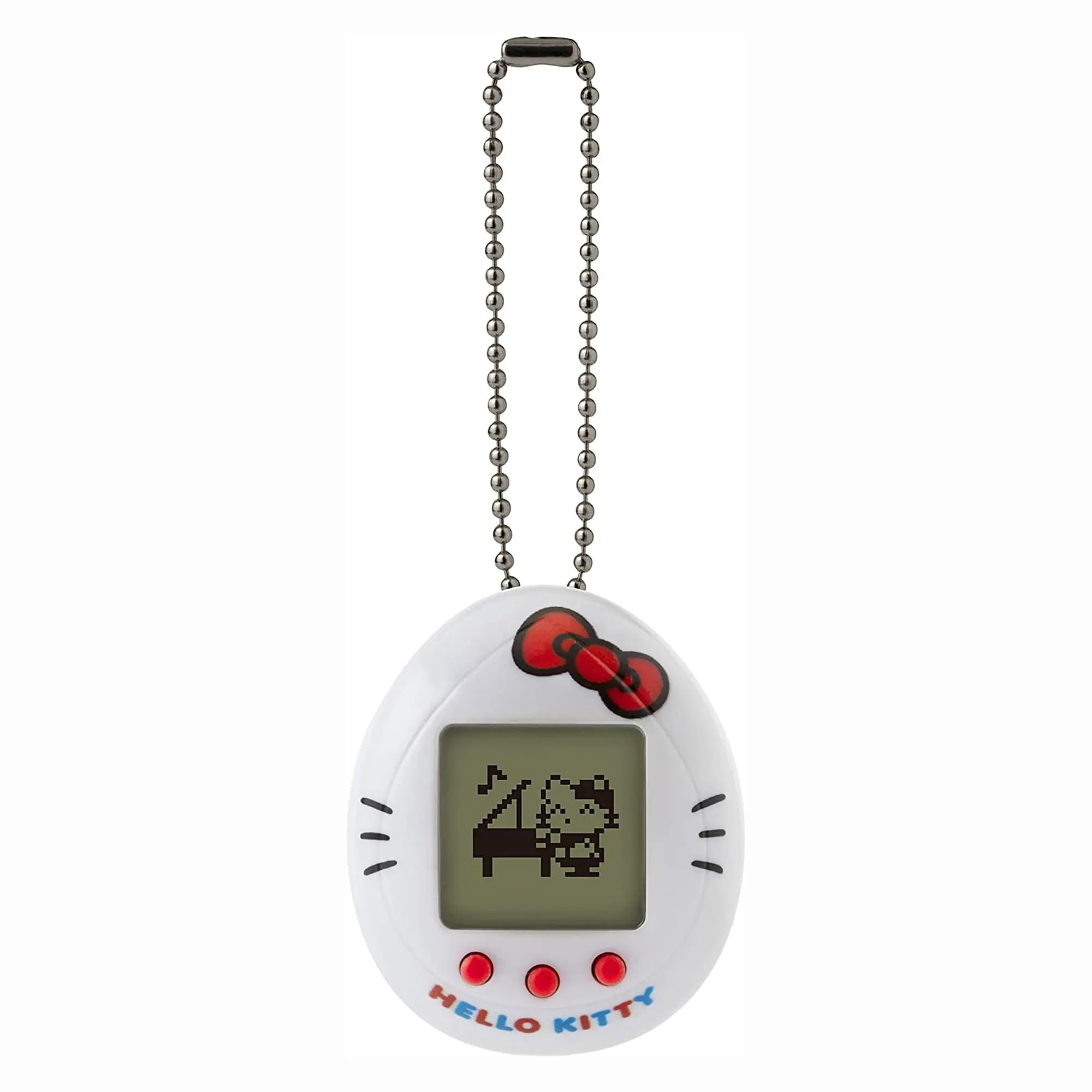 Hello Kitty Tamagotchi Electronic Game - White Handheld Size Portable Shell, Portable Digital Gaming Device with Piano, Balloon Game (Fashion Accessory)