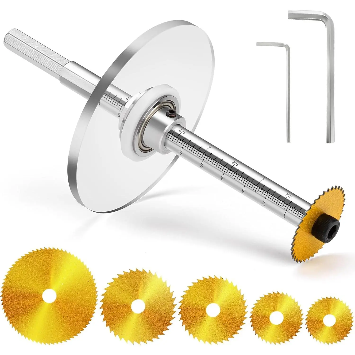 Inside Pipe Cutter for PVC Pipe, Cutter Tool Set with Scale Adjustable Depth Gauge, Saw Blades and Hex Shank, Internal Plastic ABS Pipe Cutter Set