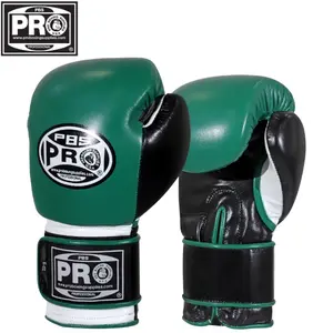 ProBoxing Leather Boxing Gloves – (Green & Black) – Training Boxing Gloves for Boxing, MMA, Muay Thai & Sparring – Durable Genuine Leather, Wrist Support, Impact Protection