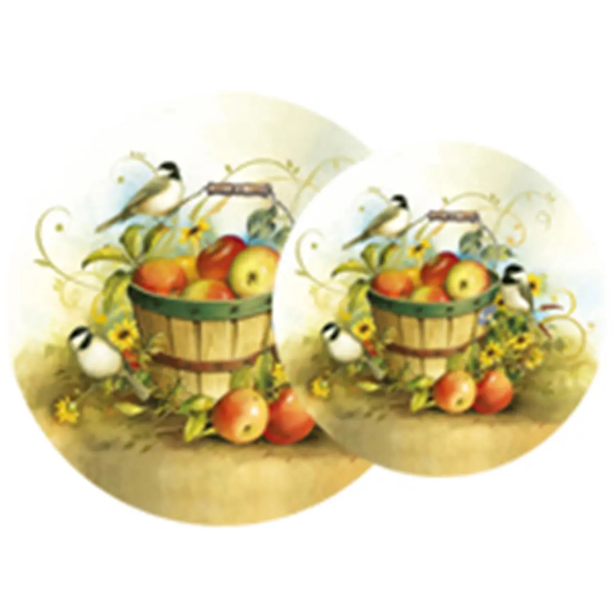 Reston Lloyd Scratch-Free Electric Tin Burner Cover Set, 4-Piece Chickadee Design Kitchen Appliance Part