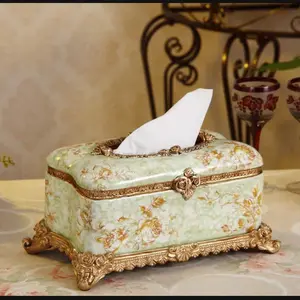European Retro Luxury Resin Tissue Box