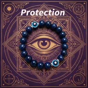 Father's Day Sale Blue Sandstone Evil Eye Bracelet, Natural Healing Crystal Beaded Stretch Bracelet for Women Men, Protection & Good Luck Turkish Evil Eye Jewelry