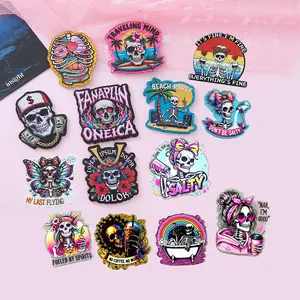 Mix Skull-themed Glitter Acrylic Flatback Suitable for Projects, Badge Reels, and Hair Additions Holiday Gifts, and Reward Presents Diy Accessories Set Bead Assortment