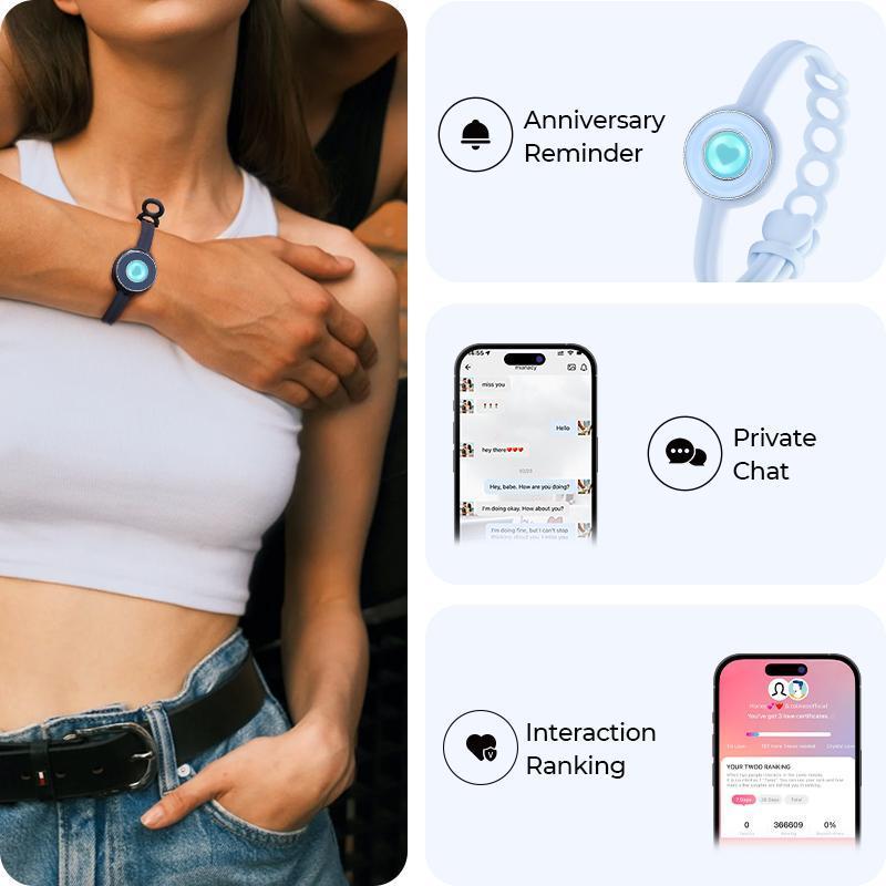 Totwoo Candy Original Long Distance Touch Bracelets Magic Smart Jewelry Functional Love Connect Gift For Boyfriend Girlfriend Family