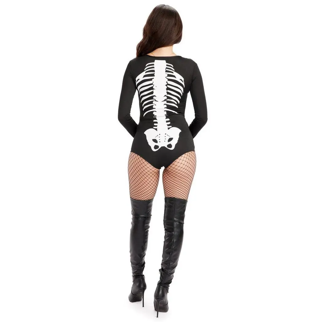 sexy skeleton body suit Tipsy Elves Women’s Skeleton Halloween Long Sleeve Bodysuit Costume Size Medium