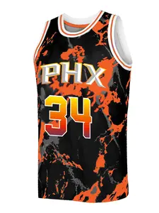 Men's Basketball Jersey black orangeVintage Embroidered Casual Training T-Shirt, V-Neck Short Sleeve, Loose-Fitting, All Seasons, Stylish Jersey, Sports Jersey, Apparel Jersey