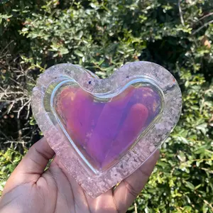Rose Quartz crystal trinket charging tray home decor