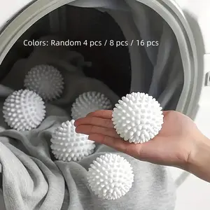 4-Pack Reusable Laundry Balls 🧺 - Lint Remover, Fabric Softener, Anti-Tangle/Wrinkle, No Electricity, XL Laundry Dryer Balls for Washing Machines, Black Friday Deal: Halloween/Christmas/New Year Gift, Laundry Products