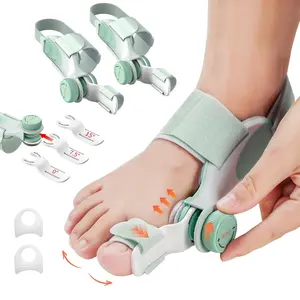 2 PCS Bunion Corrector for Women Big Toe, Adjustable Brace with Knob & Angled Plates for Hallux Valgus Relief & Toe Alignment, Medium Strap