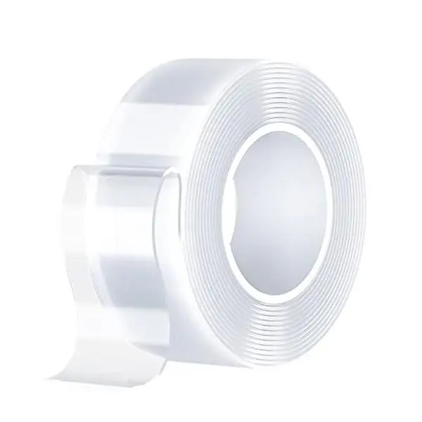 Double-Sided Tape Heavy Duty 9.84 FT x 1.18 in – Clear Removable Mounting Tape for Walls, Carpet, Rugs, Posters – Reusable, No-Residue, Indoor/Outdoor Nano Gel Grip
