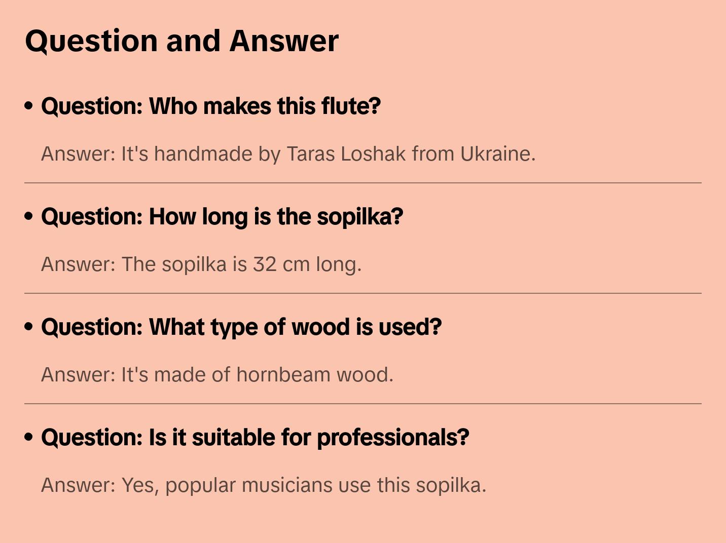 Hornbeam Flute (high-quality handmade), sopilka