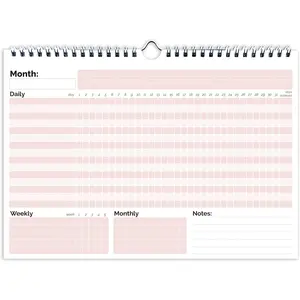 Habit Tracker Calendar, (Undated 12 Month) with Spiral Bound and Hanger, A4 size (8.3"x11.7"), Habit Tracker Journal for Daily Weekly and Monthly Habit Tracking.