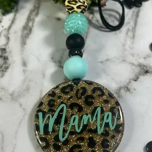 Candidly Car Charm - Mama Teal Animal Print