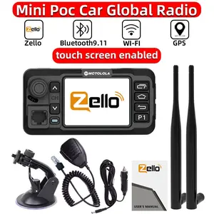 New Zello Touchscreen Car Walkie Talkie, Android 9.1 Poc Wireless Radio, Bluetooth-compatible GPS WiFi, Global Car Use, Self-Drive Travel, Fleet Transport