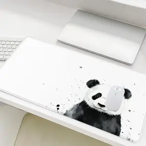 Cute Panda Pattern Mouse Pad, Rectangle Gaming Mouse Pad, Office Desk Keyboard Mat for Home Office Game Room Desk