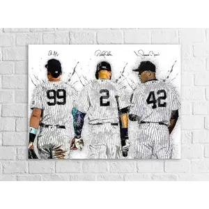 Aaron Judge, Derek Jeter, Mariano Rivera, NY Yankees, Gallery Poster Print Unframed Wrap or Museum-Quality Poster, Fine Art, Man Cave, Kids room, Dorm Room