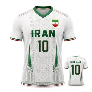 Iran Soccer Jersey, Custom Name Number Mesh V-Neck Shirt Youth Adult Fan Gift
