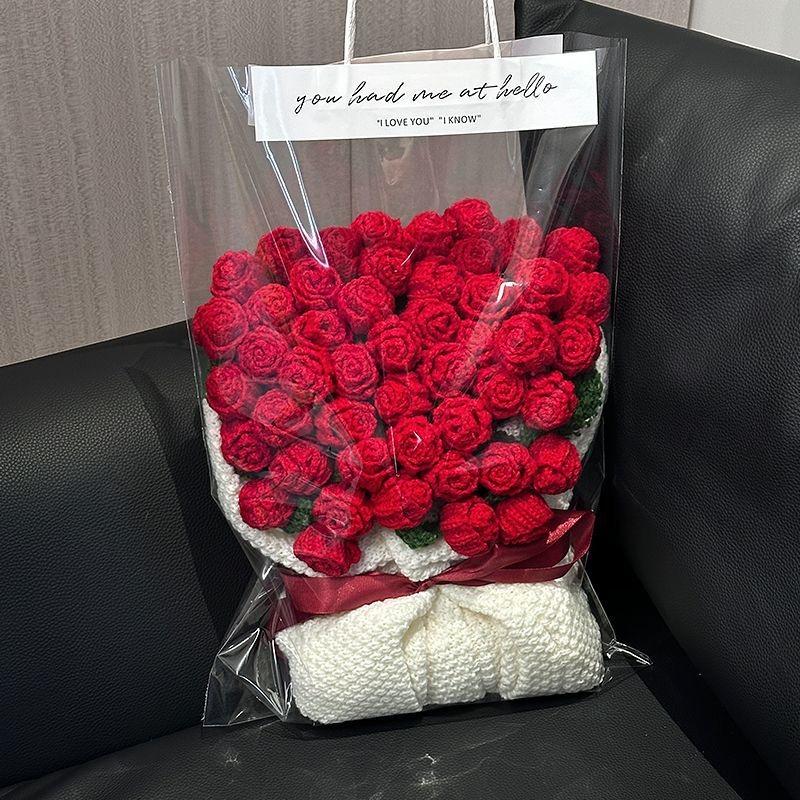 Rose hand-woven blanket, pure handmade blanket, can be turned into a bouquet of roses blanket,a gift for the object, mother, elders, a special gift-MM