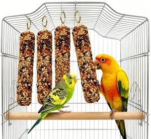 Bite Stick Parrot Snacks, Natural Parrot Therapy Stick, Vegetable and Grain Style Stick, Bird Snacks for Phoenix Tail Parrot Lovebird Companions
