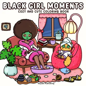 Black Girl Moments Cozy and Cute Coloring Book for Adults and Teens – African American Women Coloring Pages with Fashion, Natural Hair, Self-Care & Bold Designs