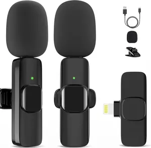Microphone for , 2 Pack  Microphones, Mini Mic, Lavalier, Recording Lapel Mic, Plug-Play, Clip On Microphone with Noise Reduction for Interview/ (for iPhone14 and Below)