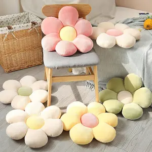 Colorful Flower Cushion Stuffed Toys Pink Sunflower Pillow Doll Daisy Petal Seat Cute Bedroom Home Interior Decoration Gift