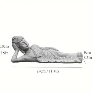 Buddha Statue Sculpture Resin Outdoor Lawn Garden Decor 11.8 Inches for Halloween Cultural Style No Power Required Tabletop Display