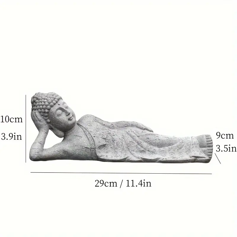 Buddha Statue Sculpture Resin Outdoor Lawn Garden Decor 11.8 Inches for Halloween Cultural Style No Power Required Tabletop Display