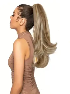 16 Inch Long Wavy Ponytail Extension, Natural Looking Fluffy Hairpiece for Women, Synthetic Hairpiece for Daily & Party Hairstyle Ideas, Synthetic Curly Hair