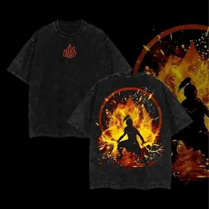 [COLLECTION] 3Limited Avatar Anime T-Shirt - Aang, Katara, Zuko, Toph Beifong The Last Airbender Double Printed Washed Tee Unisex Oversize Acid Washed Lightweight Cotton T-Shirt, Gift For Anime Fans