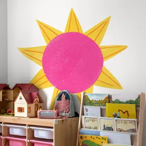 Sun Pattern Wall Sticker, 4 Counts/set Self Adhesive Wall Decal, Decorative Sticker for Home Living Room Bedroom Study Room, Ornaments