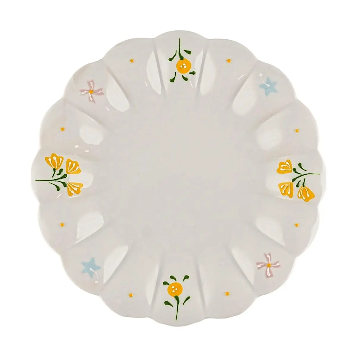 Glaze Story Floral Ceramic Dinner Plate - 8-Inch Salad & Appetizer Dish for Home & Restaurant Use