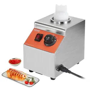 【Father's Day】VEVOR Electric Bottle Warmer with Bottle, 0.57 Qt Commercial Cheese Dispenser, Hot Fudge Warmer 86-185℉ Temp Adjustable, Plastic Bottle Nacho Cheese Sauce Warmer for Hot Fudge Cheese Caramel, Square