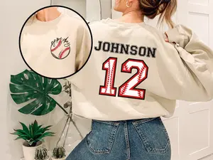 Custom Baseball Sweatshirt, Personalized Baseball Shirt, Baseball Team Name Hoodie, Baseball Sweatshirt, Game Day Hoodie, Baseball Sweatshirt, Baseball Mom Tee