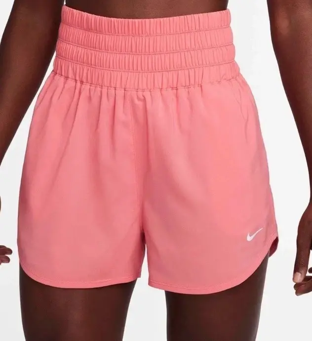 NIKE WOMEN' DRI-FIT ONE ULTRA HIGH-WAISTED 3" SHORTS PINK
