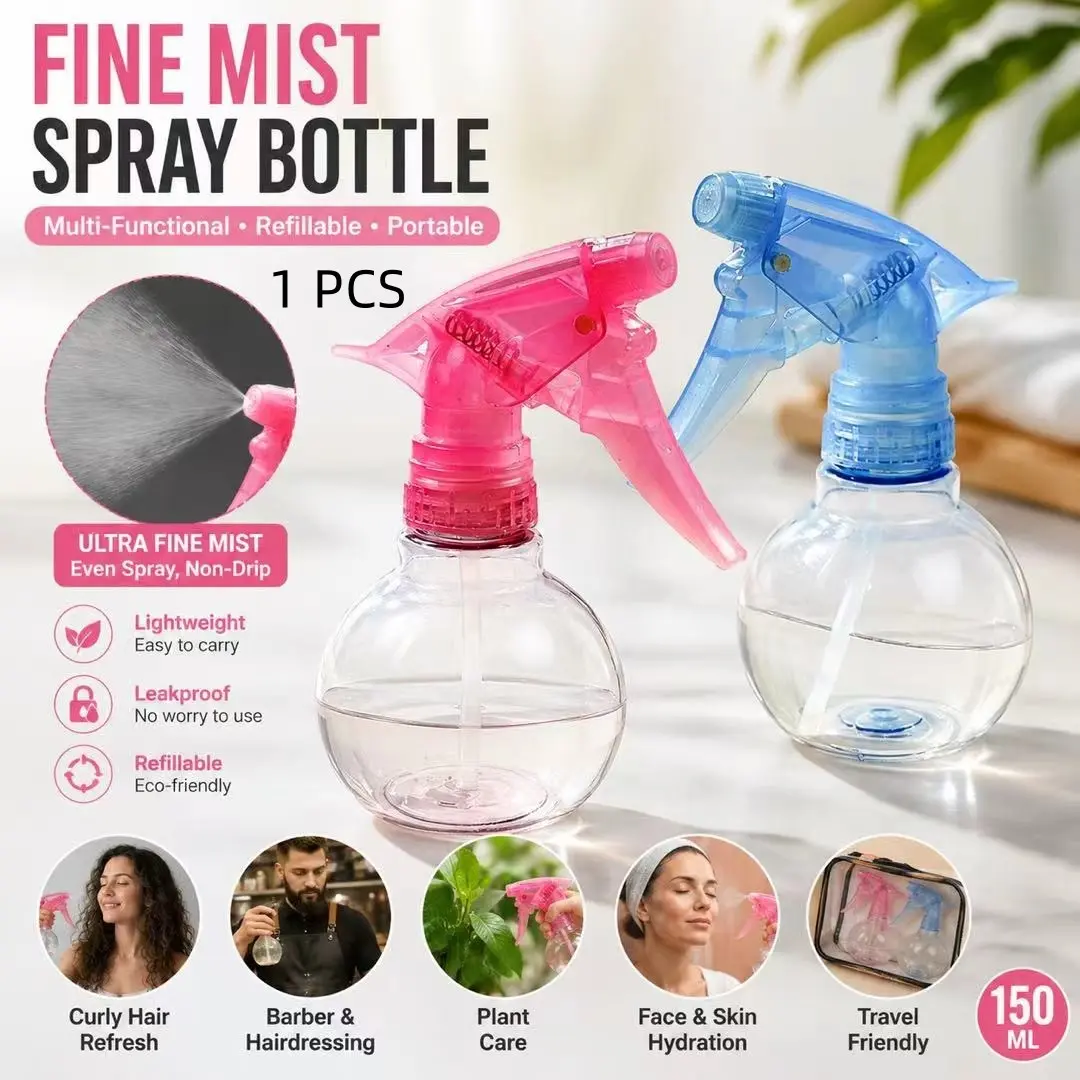 Hair Spray Bottle Fine Mist Refillable Water Mister, Refillable Spray Containers, Portable Barber Spray Bottle for Curly Hair Styling, Hairdressing, Salon Use, Lightweight Leakproof Hair Care Tool for Women, Barbers & Travel