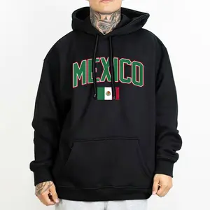 Mexican Style Vintage Flag Graphic Tee for Men & Women Oversized Medium Heavy Polyester Sweatshirt Loose Fit Casual Streetwear BX5 Unisex Hoodie
