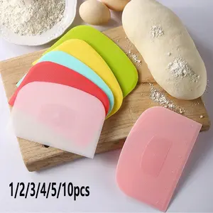 Plastic Scraper Set (1-10 Pcs), Ideal for Kneading & Cutting Dough, Perfect for Baking Needs, Large Size Design