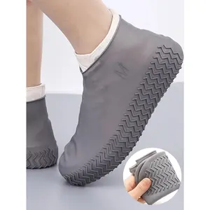 1pair Reusable Silicone Shoe Covers, Waterproof, Anti-Slip, Thick, Portable, Odorless, Unisex (There May Be Some Residue Left Over From The Manufacturing Process, Which Is Normal And Does Not Affect Use), Back To School Supplies