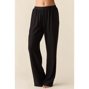 Sofia Cloud Fleece Wide Leg in Noire