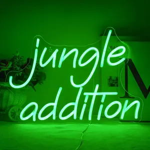 Jungle Addition Neon Sign, USB Plug Powered Neon Light, Decorative Light for Room, Bedroom, Forest Cabin, Holiday Atmosphere and Other