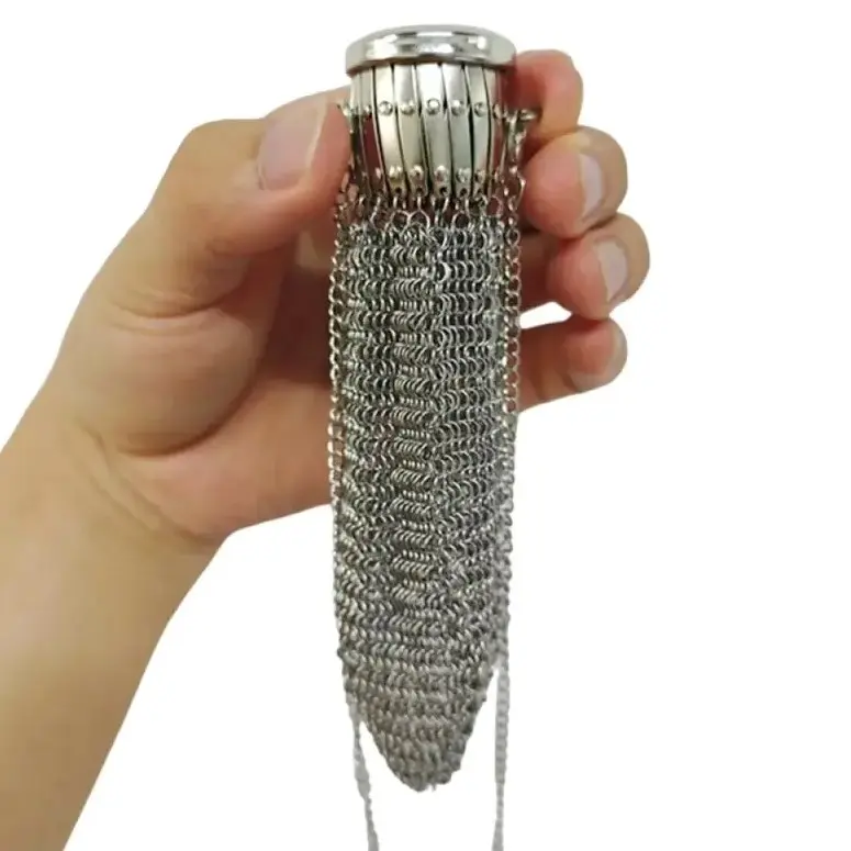 1920s Vintage English Metal Mesh Coin Purse - Handcrafted Stainless Steel Expandable Pocket Holder, Durable Retro Style Keychain Coin Wallet for Daily Use, Travel & Storage, Unique Antique Coin Pouch Accessories & Holiday Gift Collection Idea for Friends