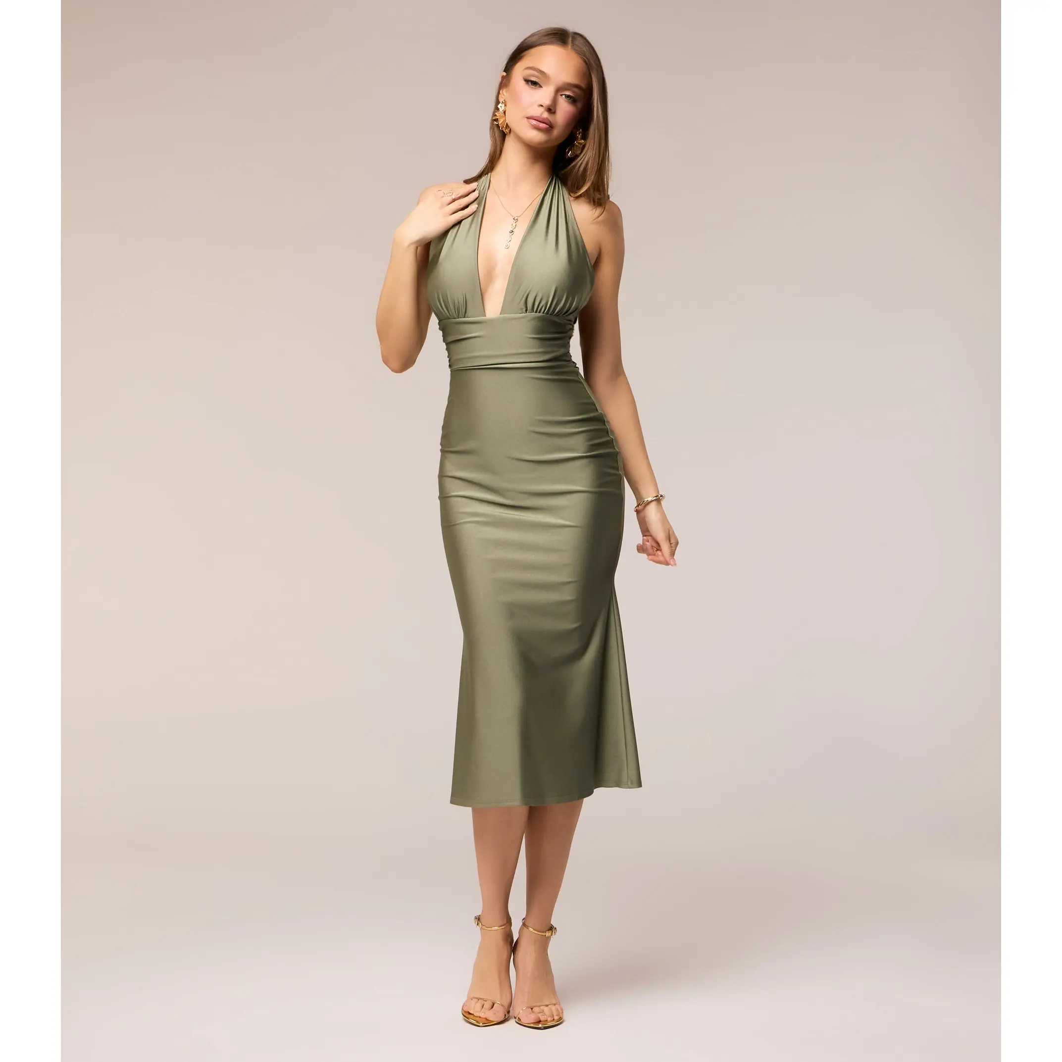 Tied Up In Elegance Halter Midi Dress - TikTok Shop