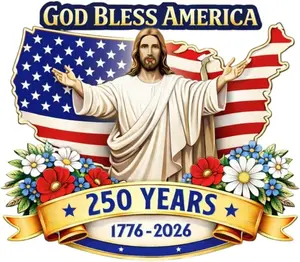 God Bless America 250 Years Design, Christian Patriotic USA Artwork, America 1776-2026 Anniversary Print, Faith And Freedom Graphic, Patriotic Christian Decor Gift