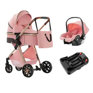 An Baby Stroller 3-in-1 Travel System,Adjustable stroller and Accessories Combo Set, One Click Folding.