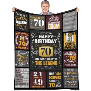 70th Birthday Gifts for Men, Best Gifts for 70 Year Old, 70 Year Old Birthday Gift for Men, Mens 70th Birthday Gift Ideas for Dad Blanket 50” x 60”