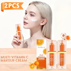 2pcs -Toning Cream, Five Weight Vitamin C Toning Cream, Light Moisturizing, Moisturizing and Brightening, Skin Care, VC Isolation Cream Moisturizing Cream Concealer Primer, One Bottle Equals 4 Bottles
